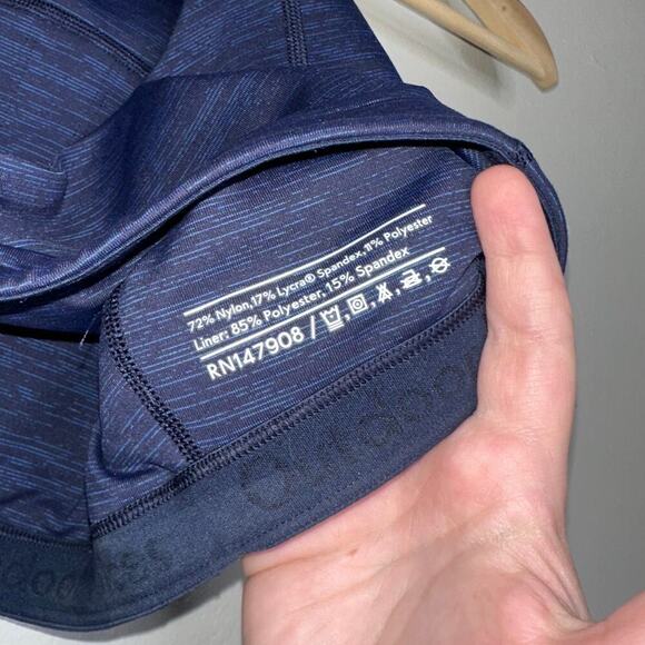 Outdoor Voices TechSweat Move Free Crop Top Navy Melange Heathered Blue Small - Picture 5 of 6